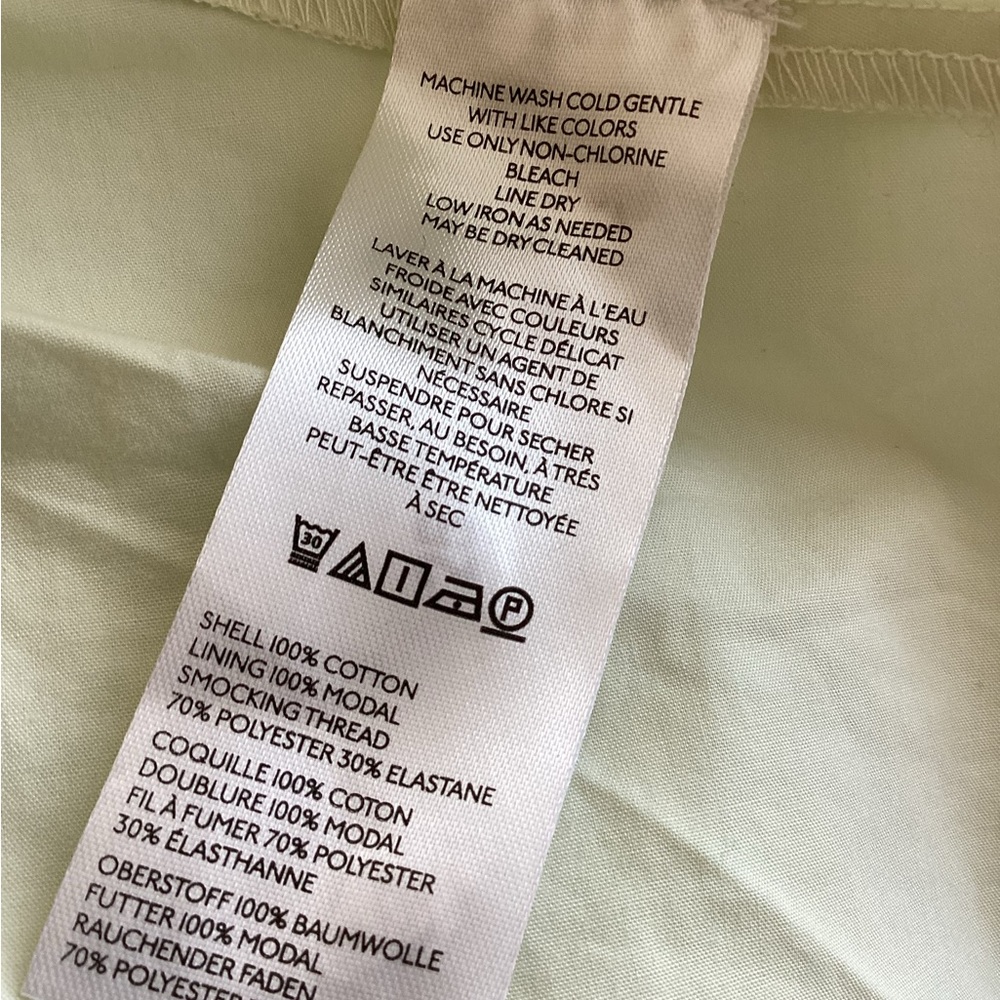 Anthropologie Tommie Cap-Sleeve Smocked Front Zip Blouse NEW Small Green Mint - Picture 12 of 13